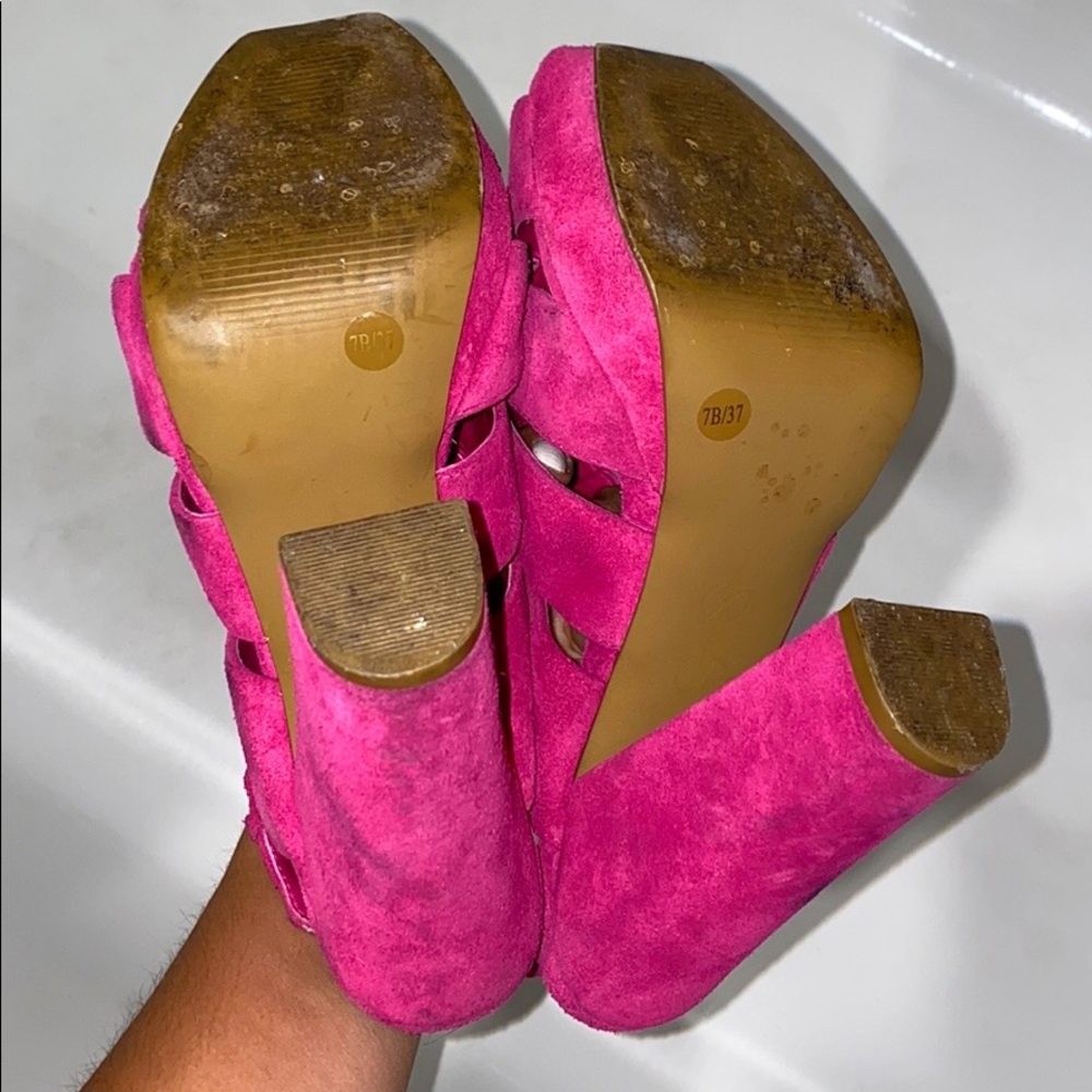 Jessica Simpson Platform Heels Open Toe Pink Size7 - Picture 4 of 4